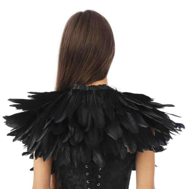 Col-cape gothique à plumes - Accessoire déguisement Halloween