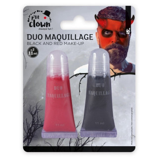 Duo de maquillage 2 x 11 ml - Accessoire maquillage déguisement