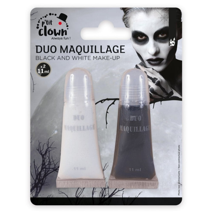 Duo de maquillage 2 x 11 ml - Accessoire maquillage déguisement