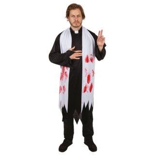 Costume prêtre ensanglanté homme - Déguisement Halloween