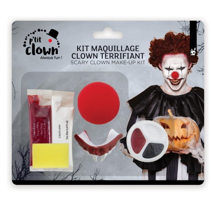 Kit de maquillage clown effrayant - Accessoire maquillage Halloween