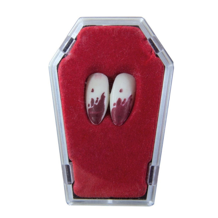 Canines de vampire avec sang - Accessoire déguisement Halloween