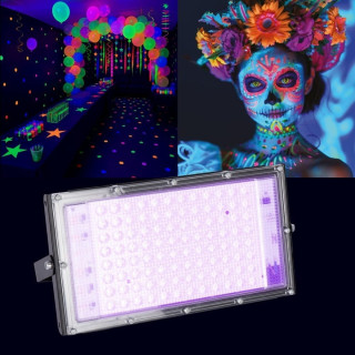 Lampe UV lumière noire 96 LED - Décoration lumineuse Halloween