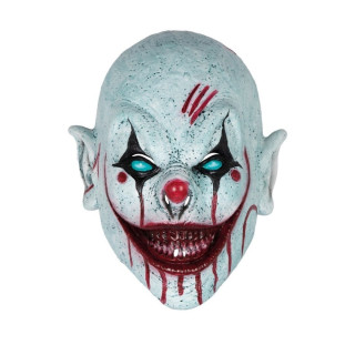 Masque latex clown sanglant yeux bleus - Accessoire déguisement Halloween