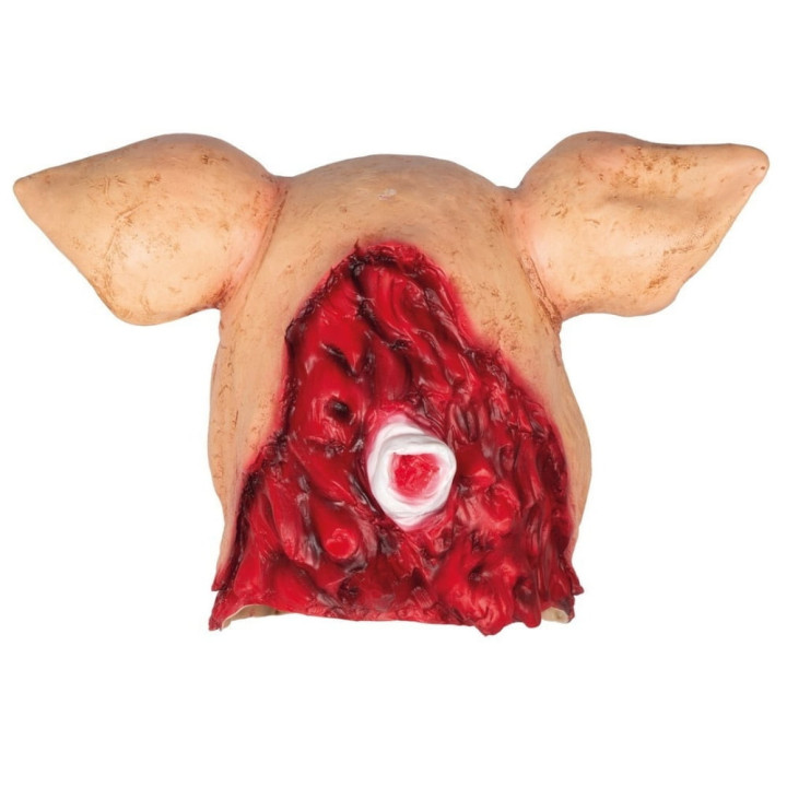 Masque latex cochon ensanglanté - Accessoire déguisement Halloween
