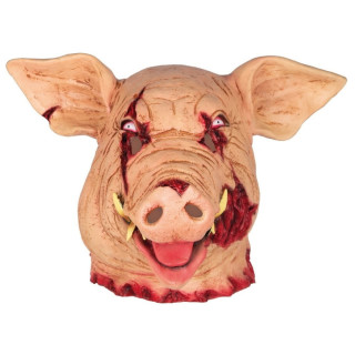 Masque latex cochon ensanglanté - Accessoire déguisement Halloween