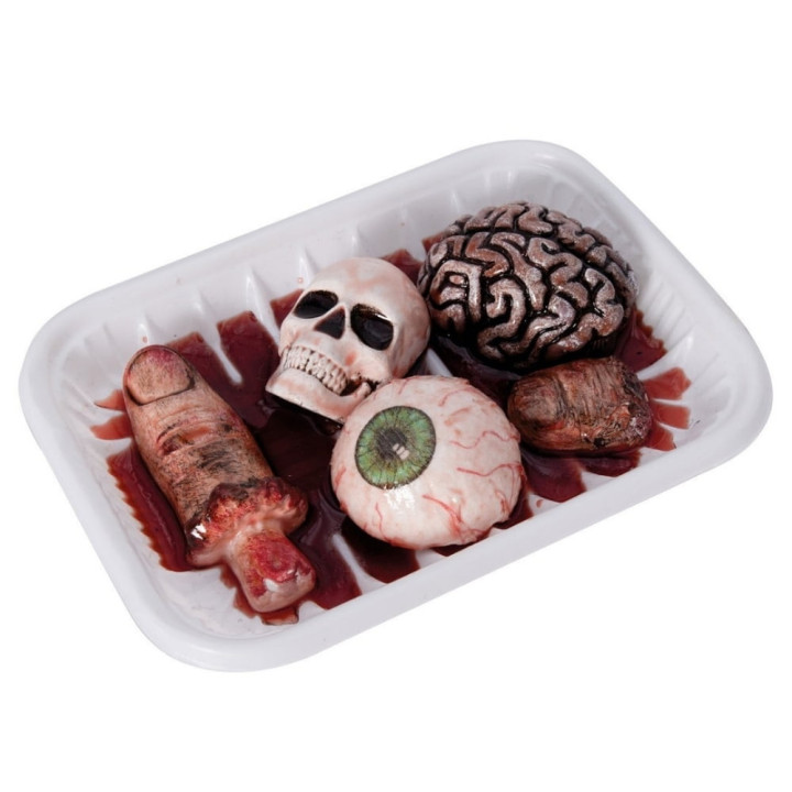 Organes sanglants dans barquette - Décoration Halloween gore