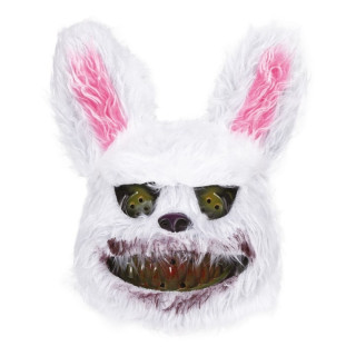 Masque rigide killer bunny blanc - Accessoire déguisement Halloween