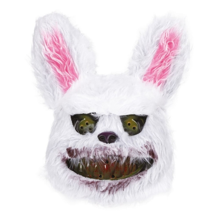 Masque rigide killer bunny blanc - Accessoire déguisement Halloween
