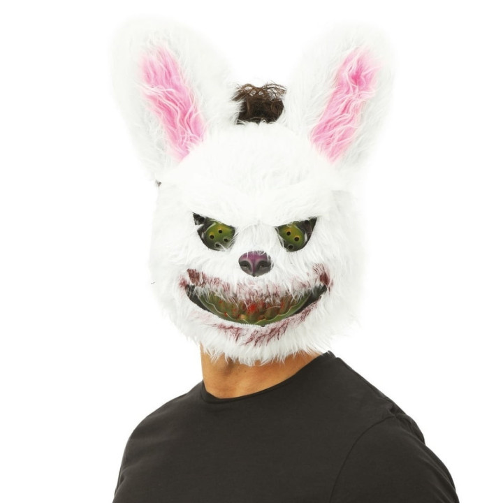 Masque rigide killer bunny blanc - Accessoire déguisement Halloween