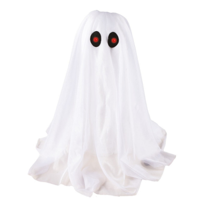 Petit fantôme 32 cm animé - Décoration Halloween sonore et lumineuse