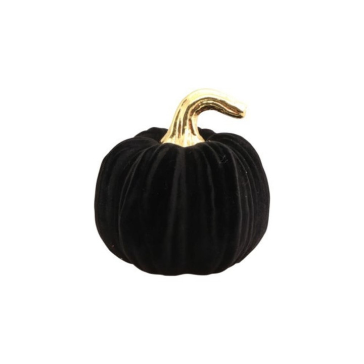 Citrouille velours noir - Décoration de table