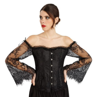 Corset bustier manches dentelle - Déguisement femme