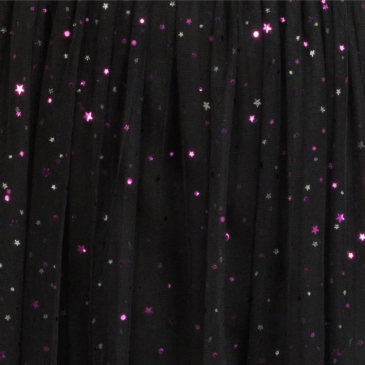 Costume adulte femme jupe longue tulle noir à sequins