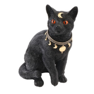 Chat mystique en polyrésine noir - Décoration Halloween