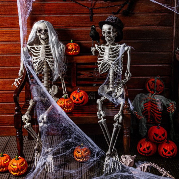 Toile araignée blanche et araignées - Décoration Halloween