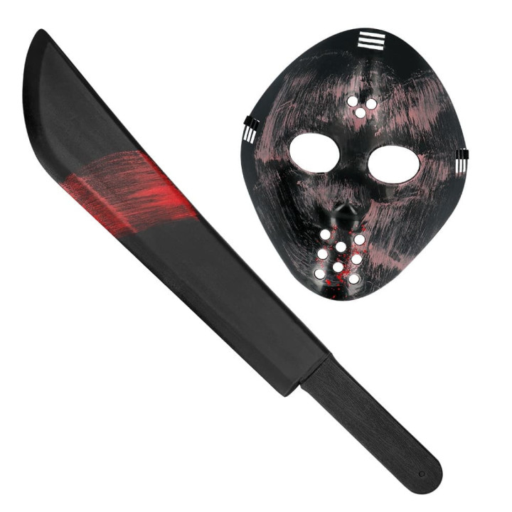 Set killer masque et machette - Accessoire de déguisement