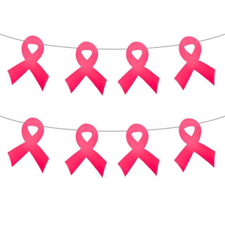 Guirlande ruban rose Octobre - Décoration solidaire
