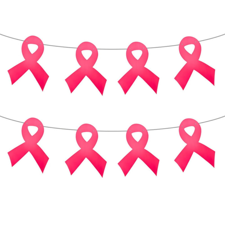 Guirlande ruban rose Octobre - Décoration solidaire