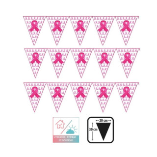 Guirlande fanion rose Octobre - Décoration solidaire