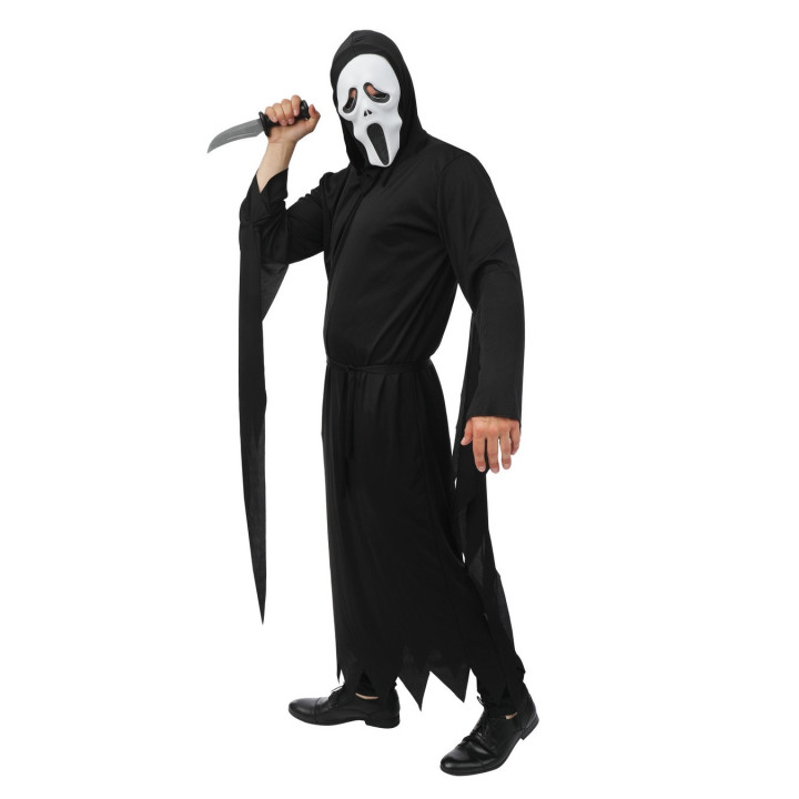 Costume Fantôme Noir avec Masque - Déguisement Homme Halloween