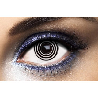 Lentilles fantaisie spirale blanc et noir - Déguisement Halloween