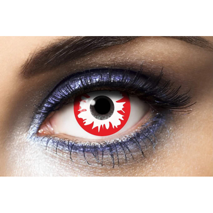 Lentilles fantaisie zombie rouge - Déguisement Halloween