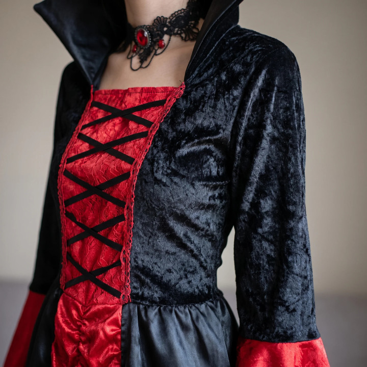 Costume adulte femme vampiresse robe longue plissée