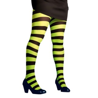 Collant rayé noir/vert