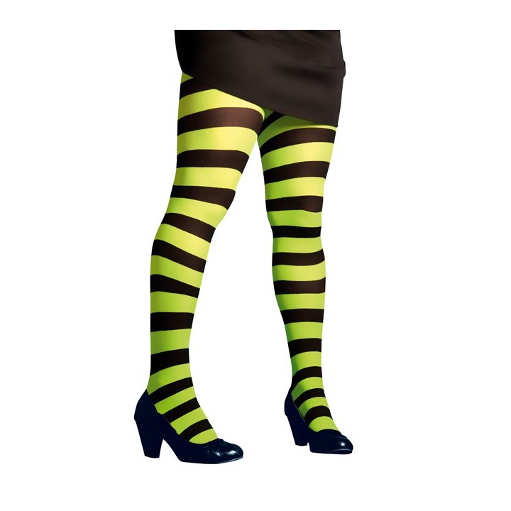 Collant rayé noir/vert