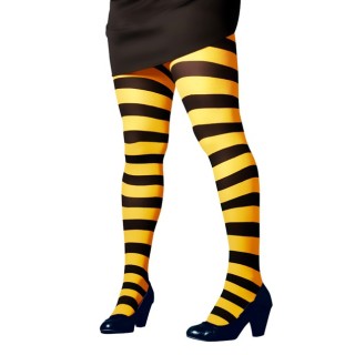 Collant rayé noir/jaune