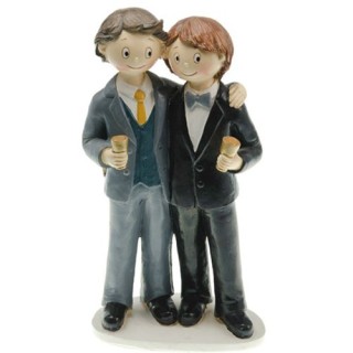 Figurine couple hommes en costume