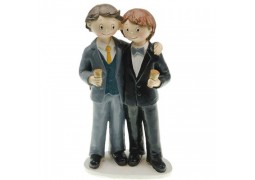 Figurine couple hommes en costume