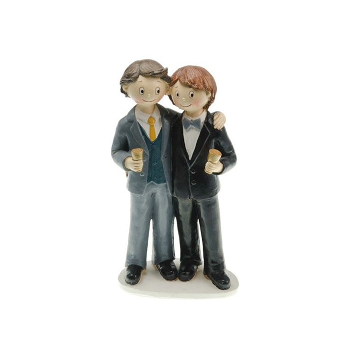 Figurine couple hommes en costume