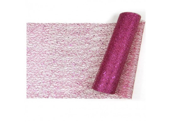 Chemin de table Glitter fuchsia