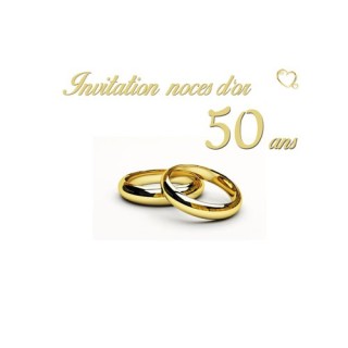 Cartes invitation "Noces d'or 50 ans"