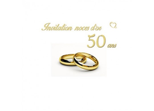 Cartes invitation "Noces d'or 50 ans"