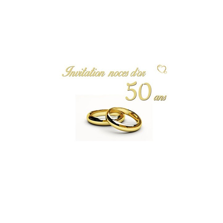 Cartes invitation "Noces d'or 50 ans"