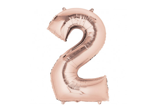 Ballon anniversaire rose gold métallique 2ans BA3000-BA3008