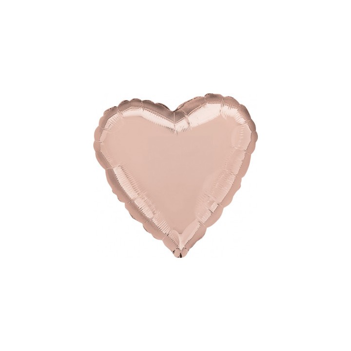 Ballon aluminium coeur rose gold - Article de fête