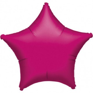 Ballon aluminium étoile fuschia mat