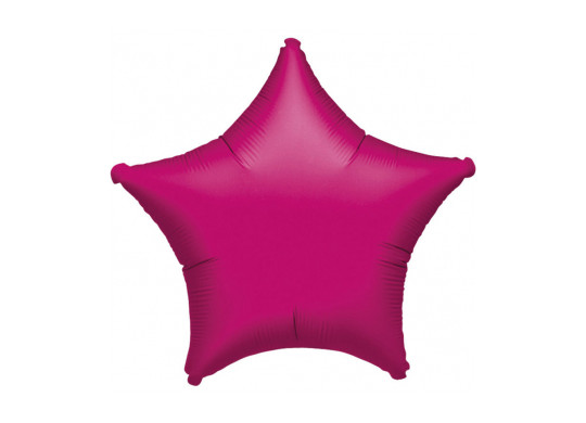 Ballon aluminium étoile fuschia mat