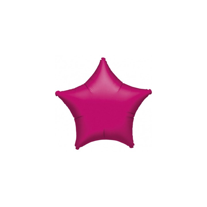 Ballon aluminium étoile fuschia mat