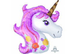 Ballon aluminium licorne pailleté