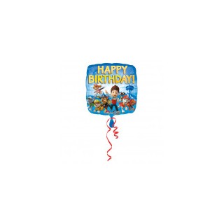 Ballon aluminium carré pat patrouille happy birthday