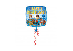 Ballon aluminium carré pat patrouille happy birthday