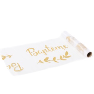 Chemin de table organza Baptême - Article de fête