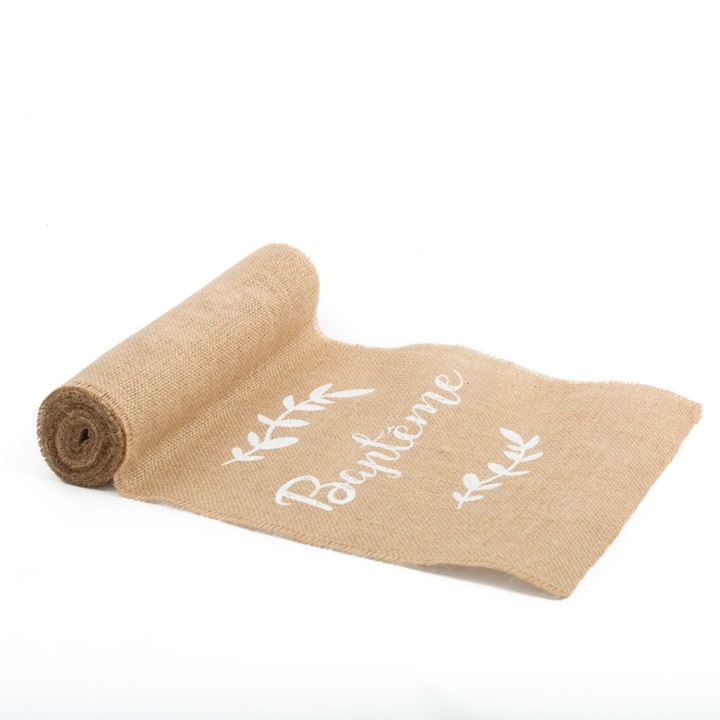 Chemin de table jute Baptême - Article de fête
