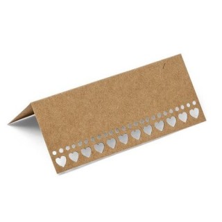 Marque-place kraft découpe coeur - Article de fête