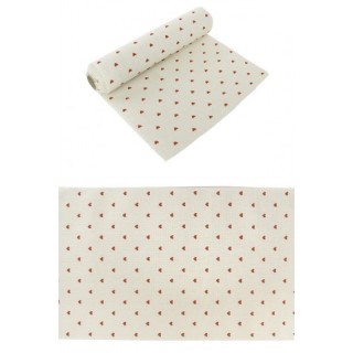 Chemin de table lin coeurs rouges - Article de fête